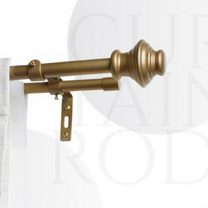 Ensemble de deux tringles à rideaux avec embouts décoratifs, finition laiton classique, style traditionnel, diamètre 0,75 pouce - Product Image 4