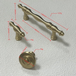 Maniglie e <span class=keywords><strong>Pomelli</strong></span> per <span class=keywords><strong>Mobili</strong></span> di Lusso in Stile Palazzo, Moderni, di Alta Gamma, per Armadi e Guardaroba, in Ottone Ecologico, per Cucina e Cassettiera - Product Image 2