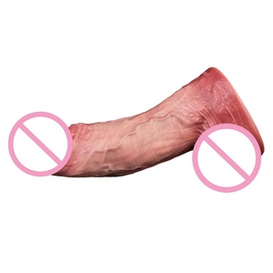 ORALSX Female Masturbation Flexible <b>Dildo</b> Double Layer Realistic Cock with Suction Cup Artificial Penis Silicone <b>Dildo</b> for Women - Product Image 5