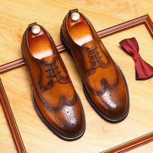 Zapatos Oxford de Piel Genuina con Cordones, Estilo Formal para Negocios, Otoño/Primavera, Nuevos, Brillantes, Transpirables, Ligeros, Antideslizantes, con Suela Gruesa - Product Image 3