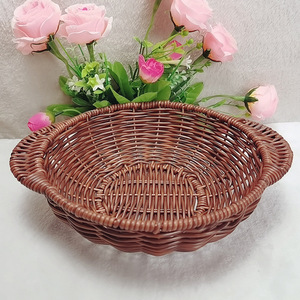 Rattan <b>Basket</b> Bowl With Handles Fruit And Vegetable <b>Storage</b> Container - Product Image 1