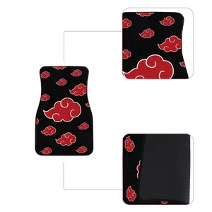 Alfombrillas Universales para Auto JDM <span class=keywords><strong>Akatsuki</strong></span> Cloud <span class=keywords><strong>Rojas</strong></span> de Tela, 4 Piezas, Alfombras de Anime para Interiores de Auto, Compatibles con la Mayoría de los Vehículos - Product Image 2