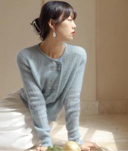 Maglione in Mohair Cardigan doppio petto primavera <span class=keywords><strong>scollo</strong></span> a <span class=keywords><strong>barchetta</strong></span> donna - Product Image 2