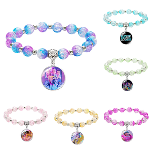 HS0064 <span class=keywords><strong>HOLAN</strong></span> Nueva Pulsera de Cuentas de Cristal con Colgante K-pop, Incrustaciones de Efecto Gelo, Joyería de Regalo - Product Image 4