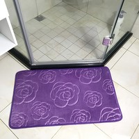 Tapis de bain simple en polyester, doux, absorbant, séchage rapide, lavable à la main, utilisation dans la salle de bain, le salon et le hall, antidérapant, tapis de maison