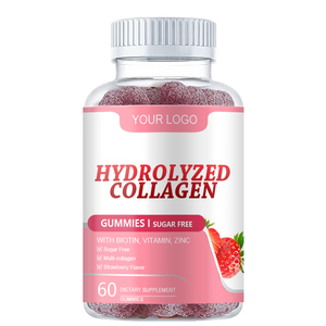 Goma de colágeno de etiqueta privada OEM/ODM con biotina, vitaminas C, <span class=keywords><strong>D</strong></span>, B12 y tipos I, II, III, V, X suplemento de colágeno - Product Image 1