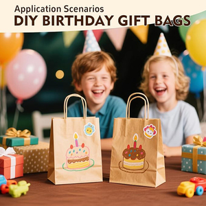 Biodegradable Kraft <b>Paper</b> Takeaway Handbags Custom Logo Food Safe For Cake Bread Baking Pastry Birthday Gift Packing - Product Image 4