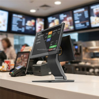 WUXIN - Sistema POS Todo en Uno para Restaurantes y Supermercados, Plegable, con Windows y Pantalla Dual, Caja Registradora para Restaurantes
