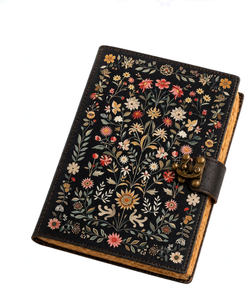 Diario de Cuero con Estampado Floral Grimoire, Libro de Hechizos Celestiales, Cuaderno Gótico Vintage para Escribir y Dibujar - Product Image 5