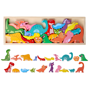 Hot New Design Wooden Dinosaur and Animal Building Block Sets Factory Directly Sale Building Block Set for Preschool Age Child - Product Image 3