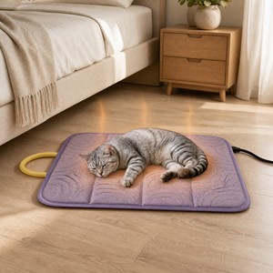 Tapis chauffant électrique pour animaux de compagnie ZT, pliable, luxueux, moderne, avec minuterie d'arrêt automatique et température réglable - Product Image 1