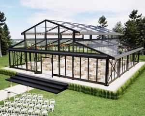 Tente d'atrium à poutres libres, structure noire thermolaquée, <span class=keywords><strong>grand</strong></span> chapiteau de mariage, pavillon en PVC imperméable - Product Image 3