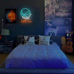 Enseigne néon sportive, néon de football, baseball, basketball, soccer pour décoration murale, enseigne lumineuse sur le thème du sport pour salon - Product Image 1