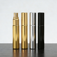 Atomiseur de parfum miniature en verre plaqué or, rechargeable, en forme de cylindre, 2ml, 3ml, 5ml, 10ml, pour échantillons, vente en gros
