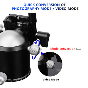 55mm <span class=keywords><strong>grand</strong></span> adaptateur de fluide trépied rotule montage 360 degrés pivotant vidéo rotule accessoires de caméra - Product Image 3