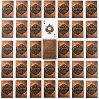 Jeu de cartes mécaniques steampunk personnalisé, papier à noyau noir 310 g/m², impression offset 4 couleurs CMYK, pochette en papier texturé cuivre