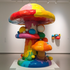 A fábrica personalizou a escultura exterior do cogumelo dos produtos da fibra do vidro para a estátua decorativa - Product Image 1