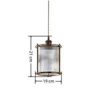 Lampe suspendue en métal laiton antique, design classique en cristal avec abat-jour en verre transparent, alimentation CA, lampe suspendue pour la maison, la cuisine, décoration intérieure