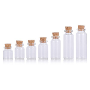 3Ml 5Ml 7Ml 8Ml 10Ml 15Ml 20Ml 30Ml Thủy Tinh Trong Suốt Mong Muốn Lọ Nhỏ Trôi Dạt Với Nút Chai Để Làm Quà Tặng - Product Image 1