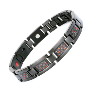 Pulsera Magnética de Aleación de Zinc de Color Sólido, Imitación de Fibra de Carbono, Patrón Geométrico, Joyería Unisex, Regalo - Product Image 3