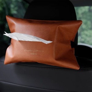 Leather Car Tissue Bag Hanging Cover For Pull Out Tissues Automotive Use - Product Image 2
