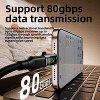 Adaptateur d'extension USB-C 80 Gbit/s 240 W, mâle vers femelle, avec affichage numérique, extension 8K60Hz, connecteur Thunderbolt 5