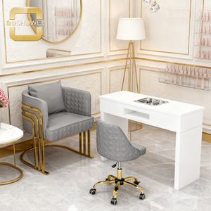 Set di Sedie per Clienti e Tecnici con Poltrona Lounge Grigia per Salone di Bellezza e Spa - Product Image 3