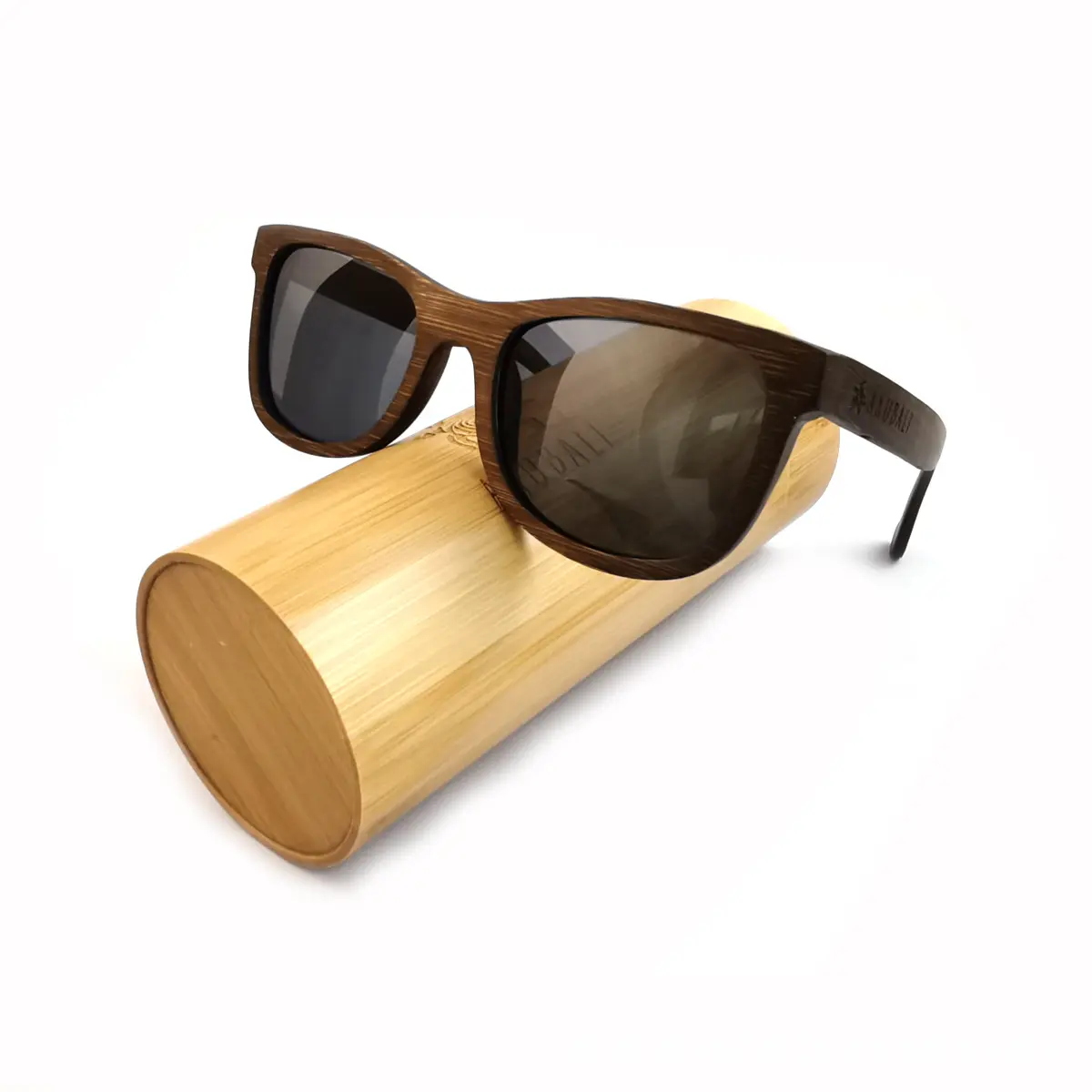 Lunettes de soleil en bambou naturel, teinture sur mesure, personnalité d'exportation, en bois de bambou noir