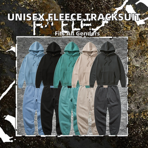 Conjunto Deportivo de 2 Piezas Unisex de Marca Privada, Talla Grande, 330g, Felpa Transpirable, Liso, Pantalones Deportivos y Sudadera con Capucha - Product Image 2