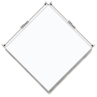 Plaque de plafond en fibres minérales perforées ignifuges, blanche, acoustique, à bords téglés carrés, pour hôpitaux et hôtels