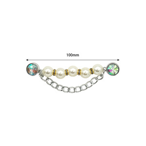Resin Silver Diamond Butterfly Pearl <strong>Chain</strong> Women's Floral Shoe Buckle Clog Charms Set - Product Image 4