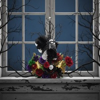 Décorations florales de squelette pelvien d'Halloween en plastique pour extérieur et intérieur, accessoires de présentation pour fêtes et vitrines, style horreur, ornements de vacances