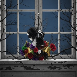 Decoraciones Florales de Esqueleto Pélvico para Halloween, Adornos de Plástico para Interiores y Exteriores, Decoración de Ventanas para Fiestas, Estilo Horror, Adornos Festivos - Product Image 4