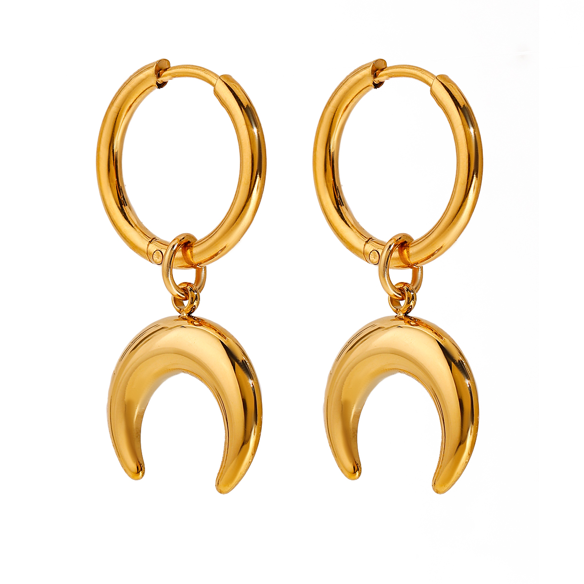 Moon hoop earrings