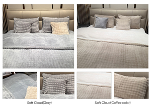 Ensemble <span class=keywords><strong>de</strong></span> literie 4 pièces en <span class=keywords><strong>flanelle</strong></span> à bulles écologique <span class=keywords><strong>beige</strong></span> moderne, <span class=keywords><strong>housse</strong></span> <span class=keywords><strong>de</strong></span> <span class=keywords><strong>couette</strong></span>, drap, taies d'oreiller pour usage hôtelier - Product Image 6