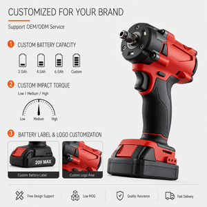<span class=keywords><strong>Atornillador</strong></span> de Impacto Inalámbrico de 220N.m, 1/4 Hex, 20V, Sin Escobillas, 3 Velocidades, 5.0Ah, para Reparación de Automóviles, Muebles y Taller - Product Image 2