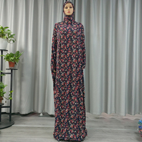 Abaya de prière tendance pour femmes musulmanes, robe à capuche, style turc, africain, modeste, hijab, kaftan, robe, imprimé floral, Dubaï, Arabie Saoudite, vêtements islamiques