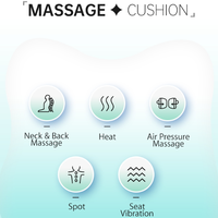 Coussin de massage portable 3D pour siège de voiture avec traction cervicale, vibration, massage des tissus profonds, airbag et fonction de chauffage