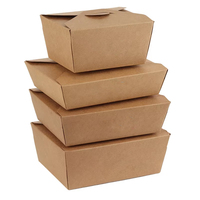 Boîte en papier kraft recyclable biodégradable gaufrage mat pour emballage de livraison à emporter jetable anti-graisse pour