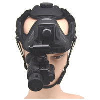 Visionking Siap Pakai Head Mounted PVS-14 Gen2+ IIT Tabung Fosfor Putih/Hijau 45lp/mm 1x Monokuler Penglihatan Malam Tahan Air