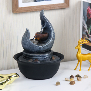 Fuente de agua de resina para el hogar, diseño minimalista, decoración para sala de estar, oficina, escritorio, JZ006 - Product Image 1