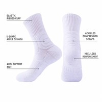 Chaussettes de compression professionnelles pour le basketball - Chaussettes de cheville en coton tricotées antibactériennes et antidérapantes pour jeunes hommes et équipes d'élite (collection automne)