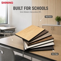 Panneau décoratif HPL, feuille de stratifié haute pression pour mobilier scolaire, panneau mural résistant à l'usure et aux rayures, directement de l'usine