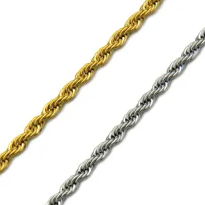 BFN008 批发多规格扭曲链项链钛钢扭绳链饰品项链
