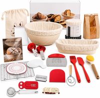Kit de Cuisson Premium pour Pains au Levain avec Pot de Mesure, Fouet Danois et Outils en Silicone pour des Pains Parfaits