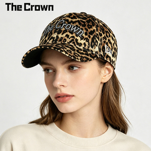 Wholesale Custom High Quality <b>Leopard</b> <b>Print</b> 6 Panel Baseball Cap Curved Brim Embroidery Logo Adjustable Unisex - Product Image 1