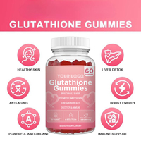 Gummies de glutathion à marque privée, supplément alimentaire au collagène pour le soin de la peau, antioxydant, blanchissant, 60 unités, saveur personnalisée