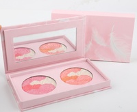 Fraise Rose Doux Orange Pétale Blush Maquillage Délicat Haute Pigmenté Blush Palette Deux Couleurs Poudre Cuite Blush