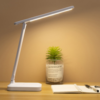 Lampe de bureau rechargeable par USB, LED, trois températures de couleur, 800 mAh, lampe de lecture, lampe de table pliable pour l'apprentissage