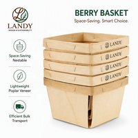 Boîtes en bois ventilées durables de qualité supérieure avec logo personnalisé pour fruits et légumes, boîte à légumes en bois biodégradable jetable